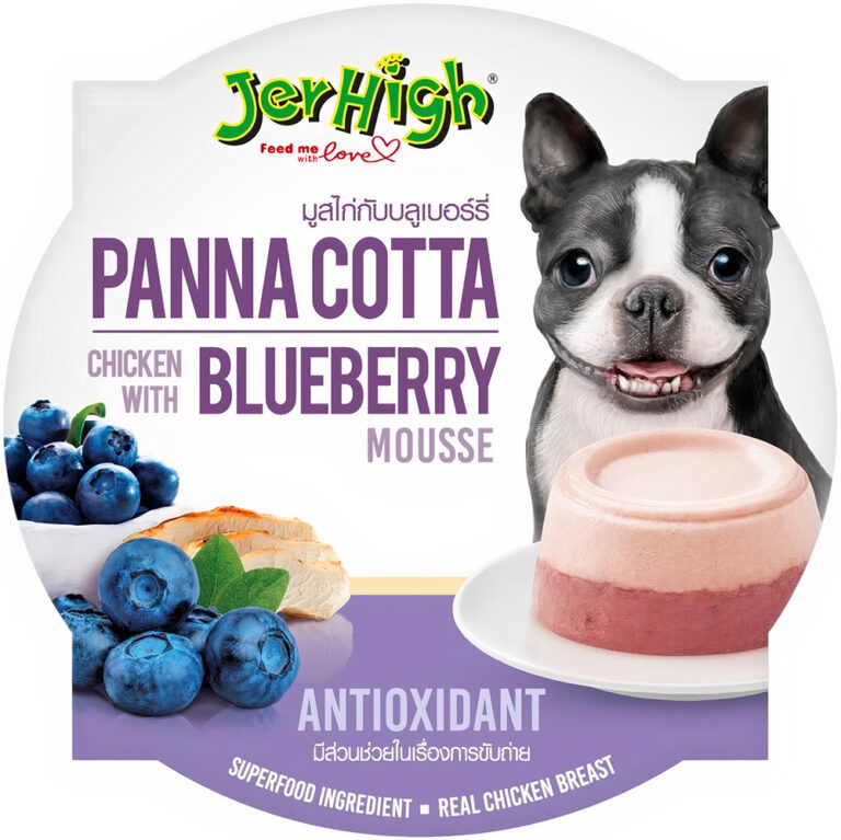 Bánh kem thạch cho chó vị gà việt quất JERHIGH Panna Cotta Chicken Blueberry Mousse